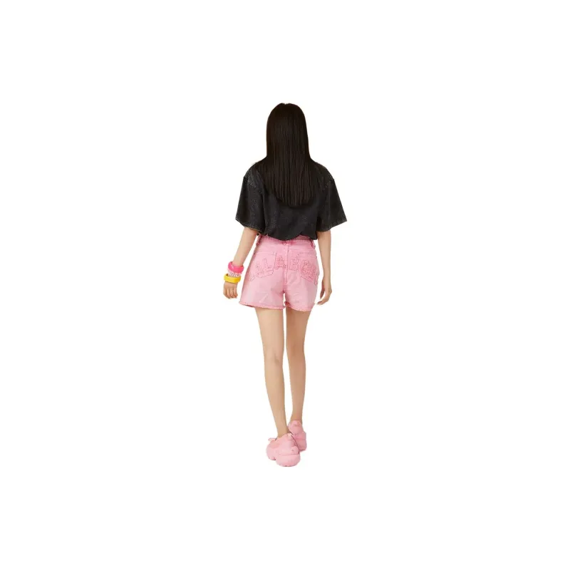 LALABOBO Denim Shorts Women's Pink Denim-1