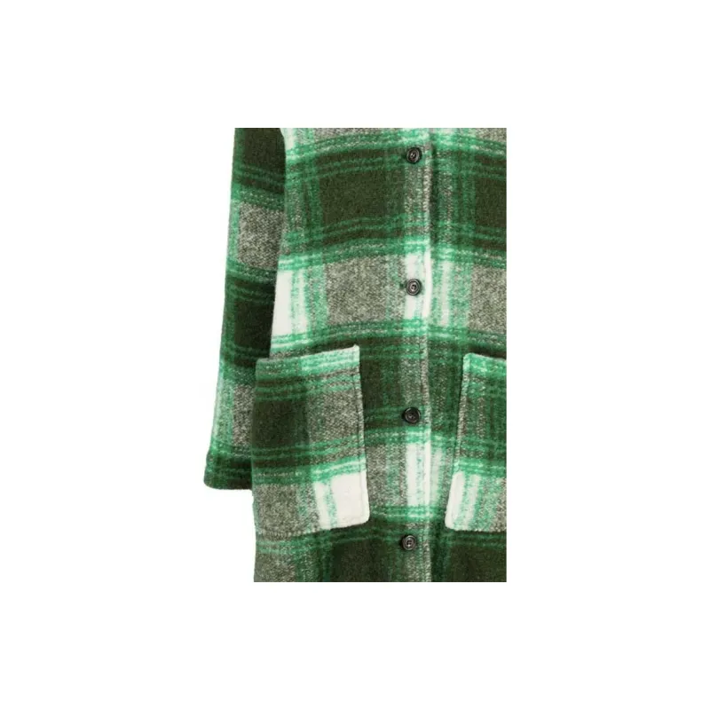 WOOLRICH Checked Hooded Wool blend Coat-4