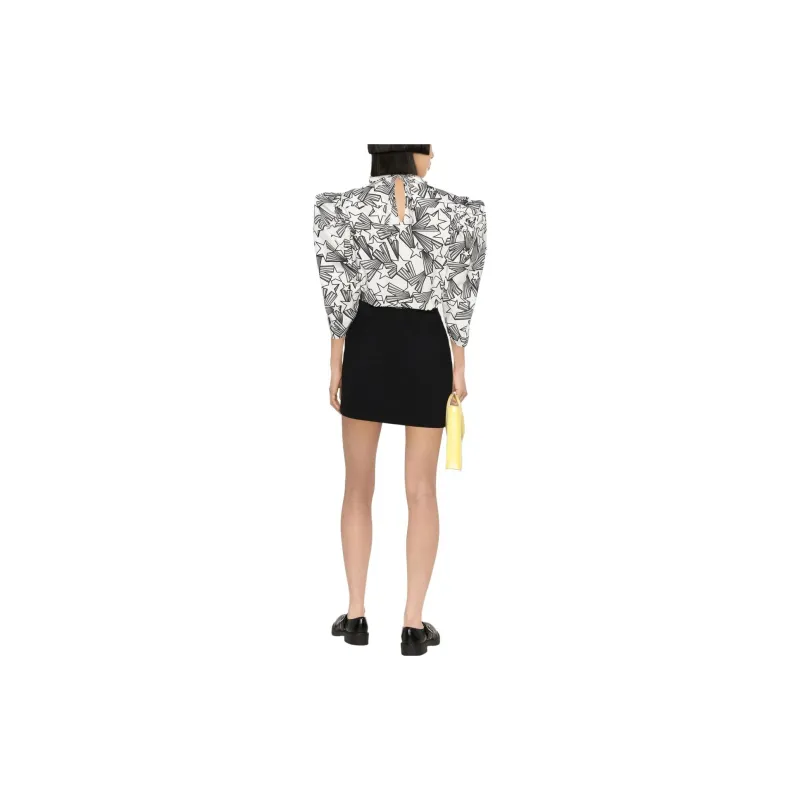 MSGM Allover Star Printed Puff Sleeved Shirt-2