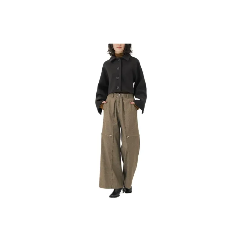 PUBLIC TOKYO Cropped Coats Women's Dark Gray-4