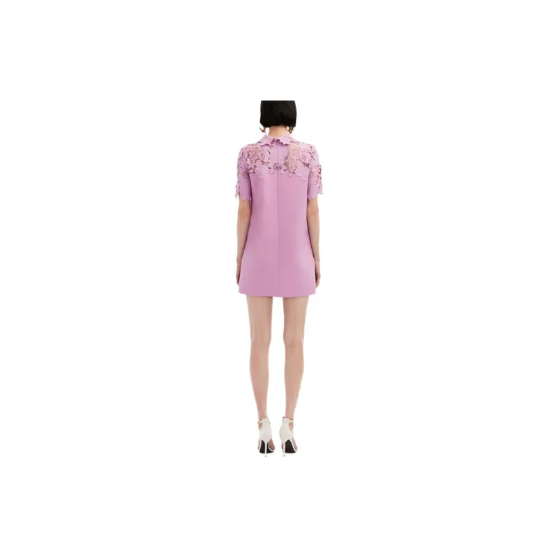 Oscar De La Renta Mixed Botanical Guipure panel Minidress-2