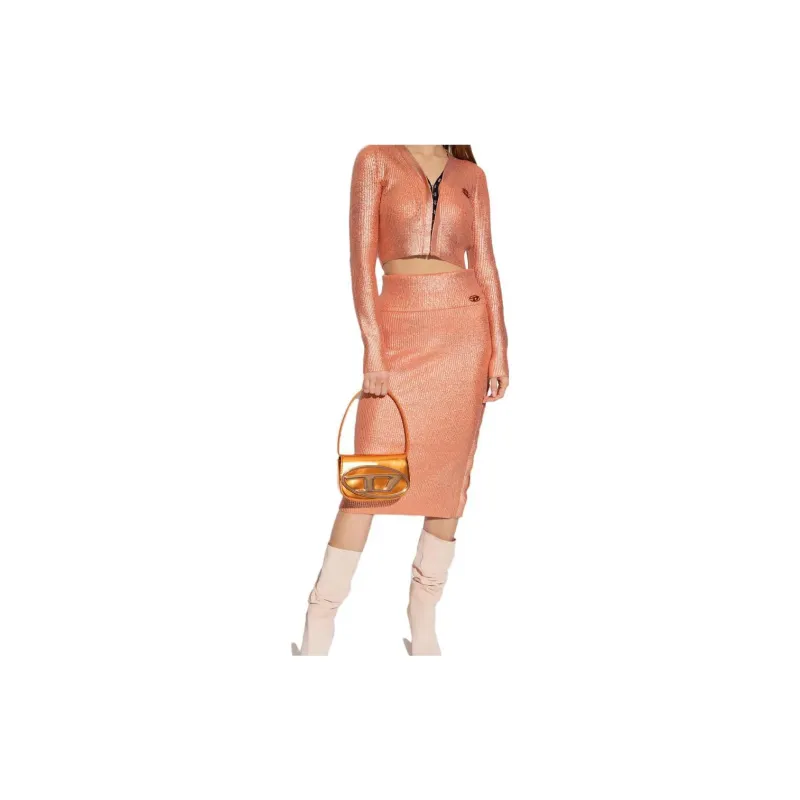 DIESEL Casual Long Skirts Women's Orange-1