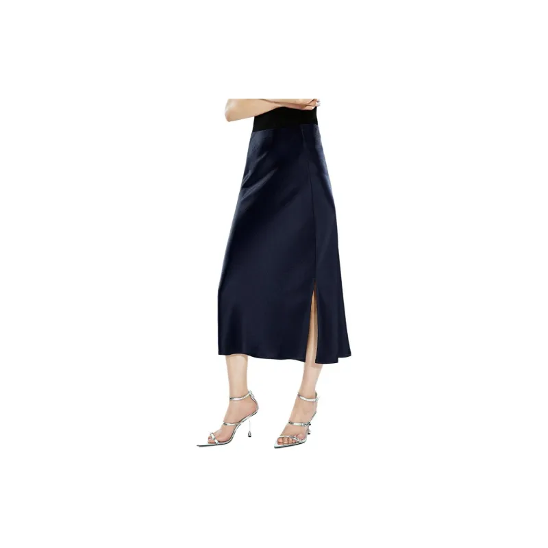 COVERINS Casual Long Skirt Women's Navy Blue-2