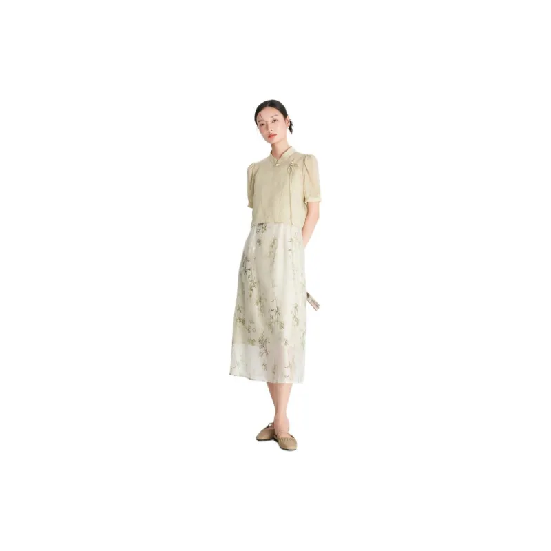 Fragment Skirt Set Women's White Green-2