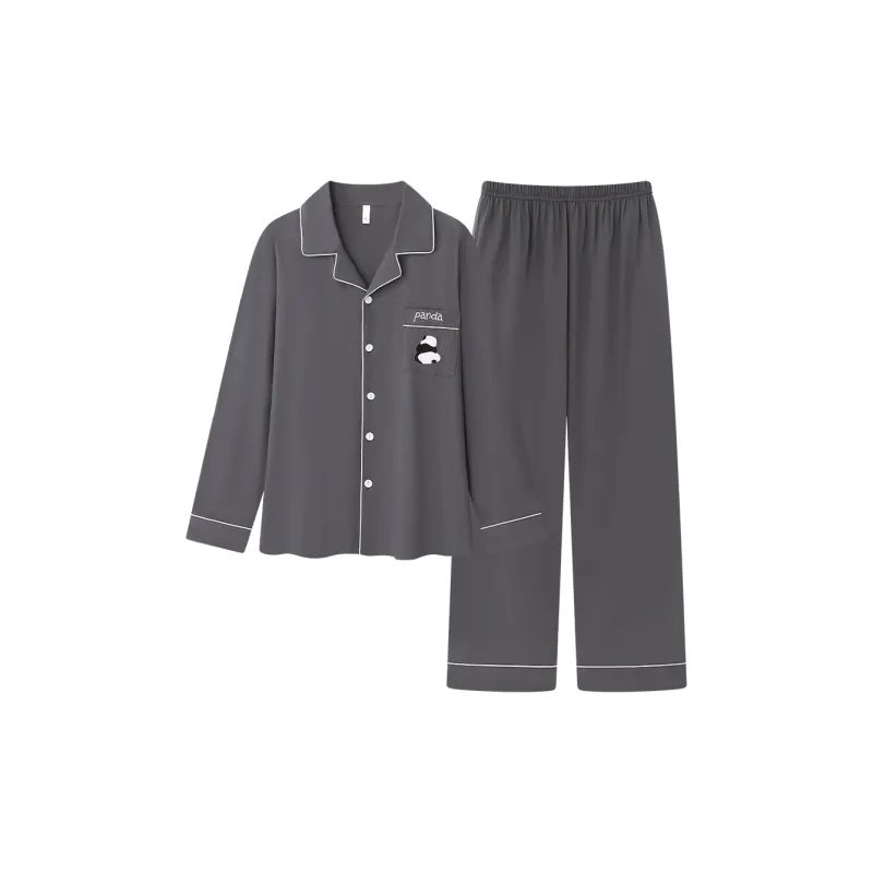 YUZHAOLIN Pajama Set Men's Gray-0