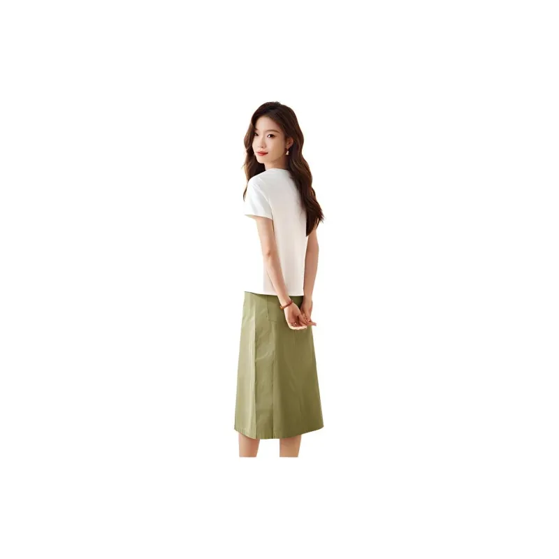 Mo Han Yi Mei Casual Suit Women's 2 Piece Set Green Floral-3