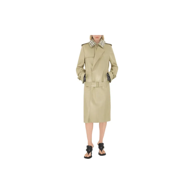 Burberry Detachable-collar Leather Trench Coat-3
