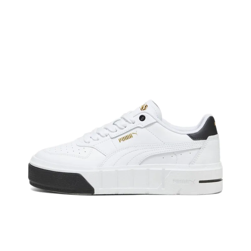 PUMA Cali Abrasion Resistant Low Top Kids' Skateboarding Shoes White Black Teenagers-0