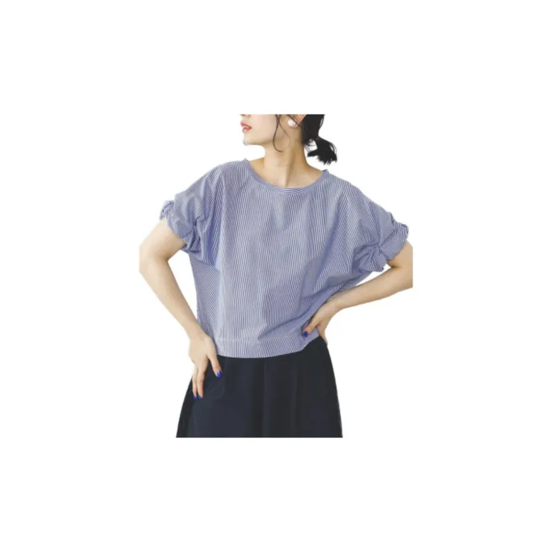 Beams Shirts Women's Blue With White Lettering-1