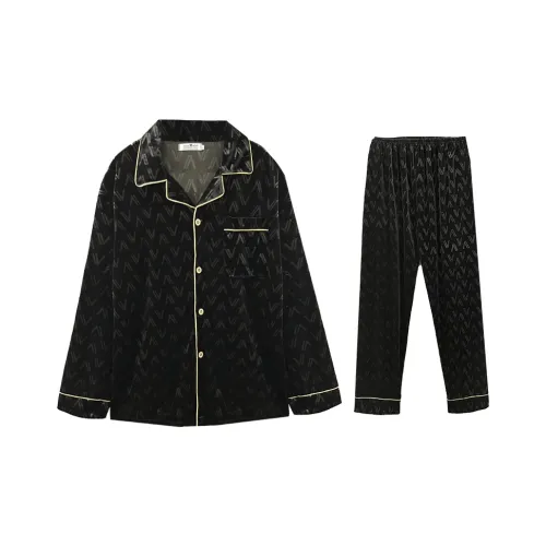 Qiao Ni Tong Pajama Set Men's Premium Black