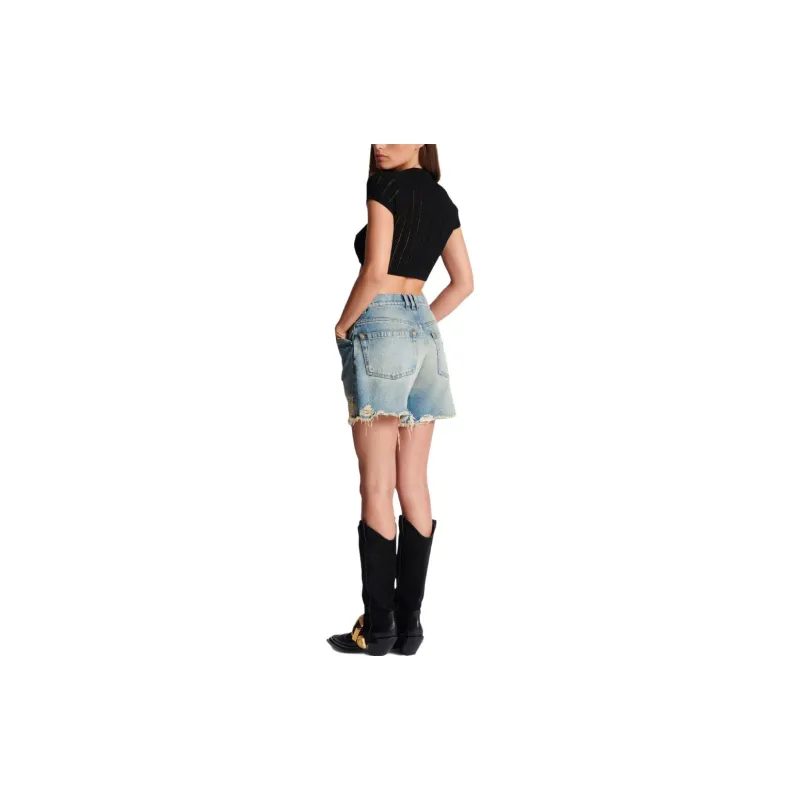 BALMAIN 3 Button Fine Knit Top-3