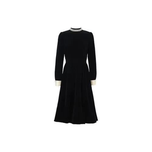 TIBINB Long-Sleeved Dresses Women's Black