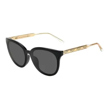 Jimmy Choo Plastic Oval Sunglasses Unisex Black