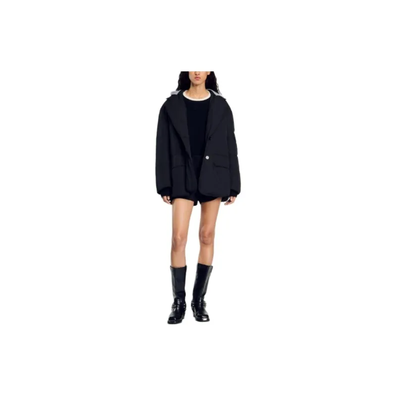 Sandro Hooded Puffer Jacket-1