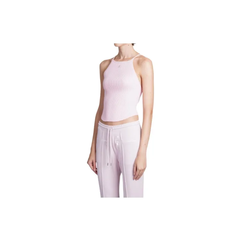 COURREGES Logo embroidered Ribbed Vest-4