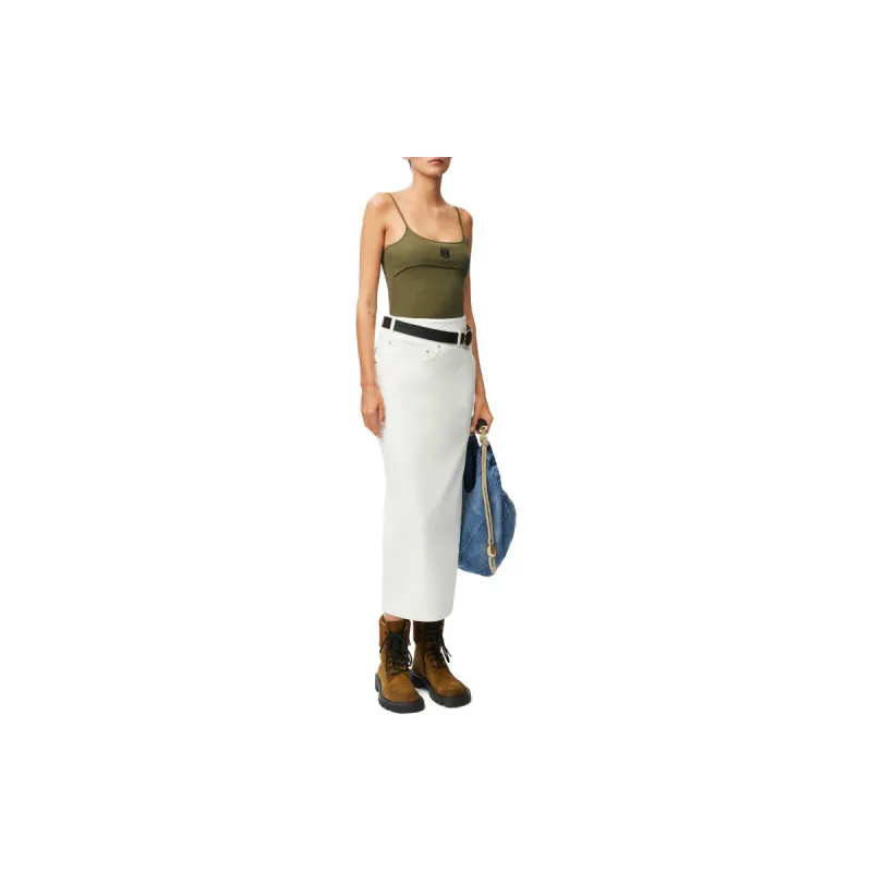 LOEWE Anagram Strappy Top 'Khaki Green'-2