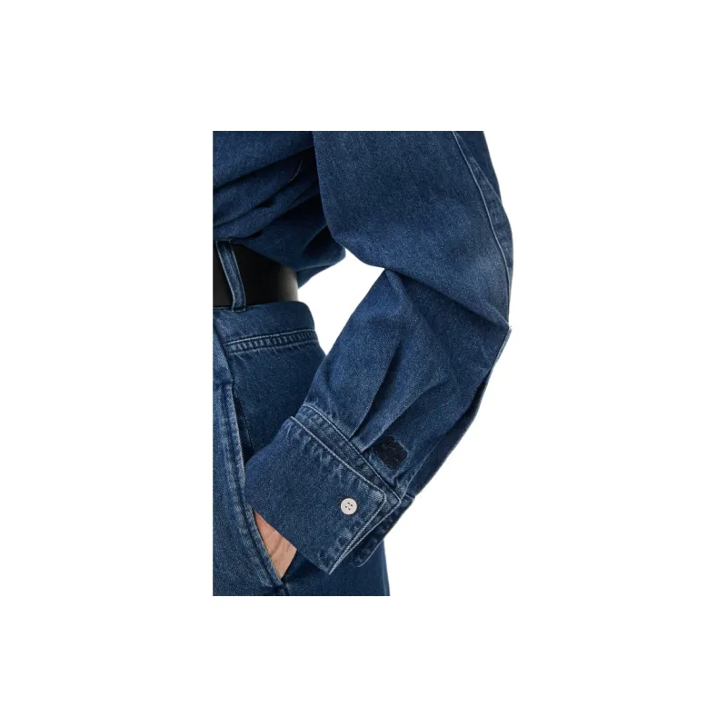 LOEWE Draped Shirt 'Washed Denim'-3