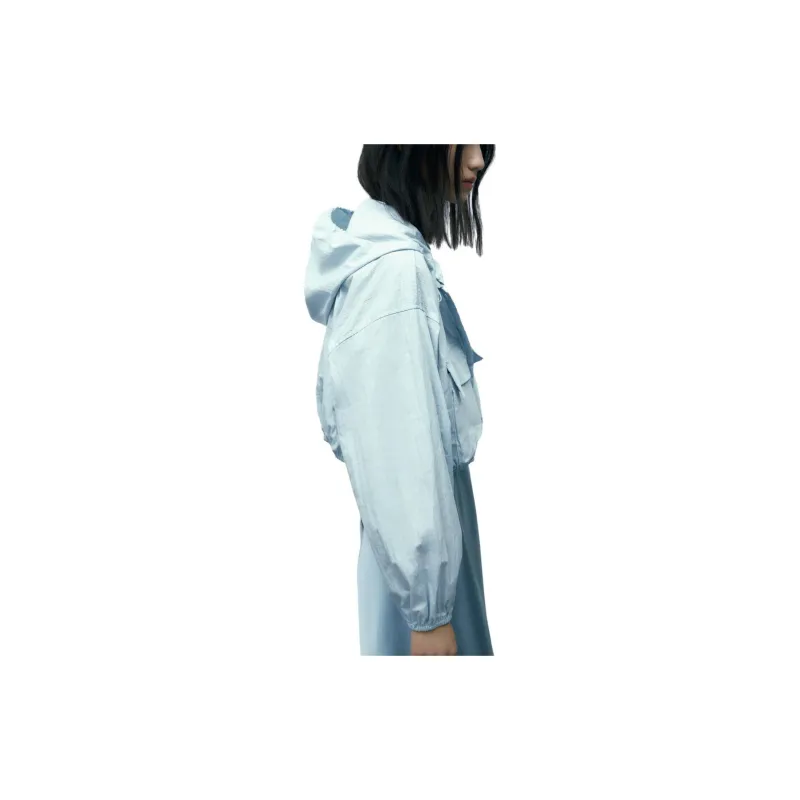 ZARA Crop Tops Women's Blue-3