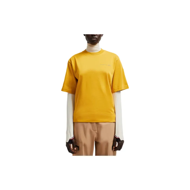 Moncler Grenoble Drop Shoulder Sleeve T Shirt Women's Yellow-2