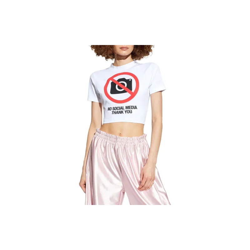 Vetements No Social Media Fitted T Shirt 'White'-1