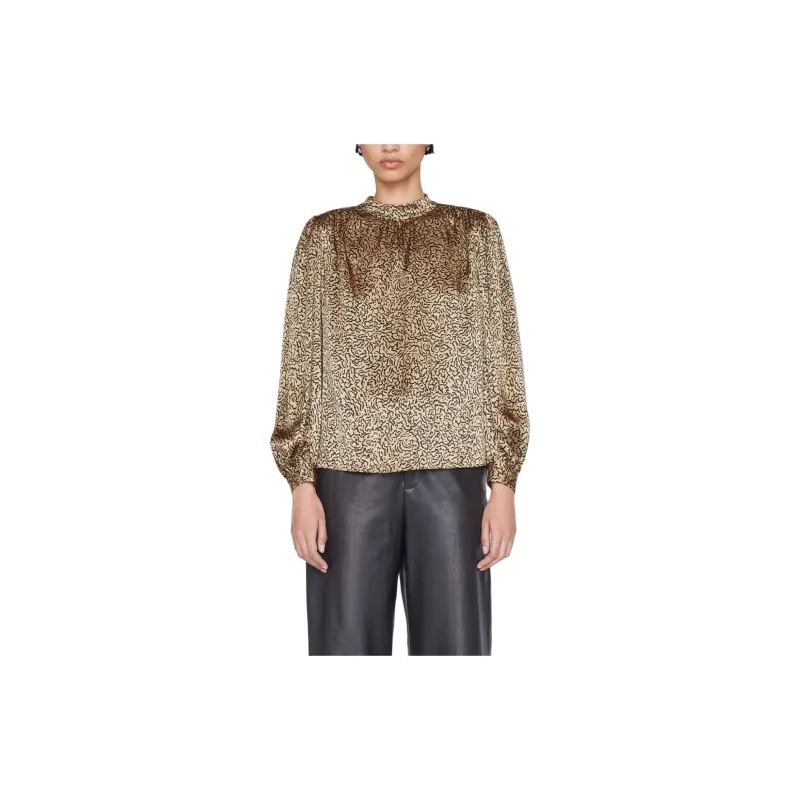 FRAME Abstract Animal-print Silk Blouse-2