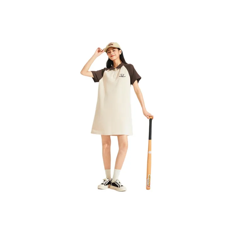 Hotwind Short Sleeved Dresses Women's Beige Brown-1