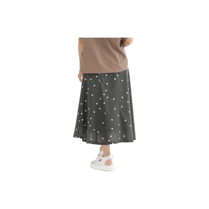 Beams Casual Long Skirts Women's Charcoal-3