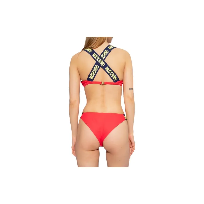 MOSCHINO Logo embossed Bikini Top-2