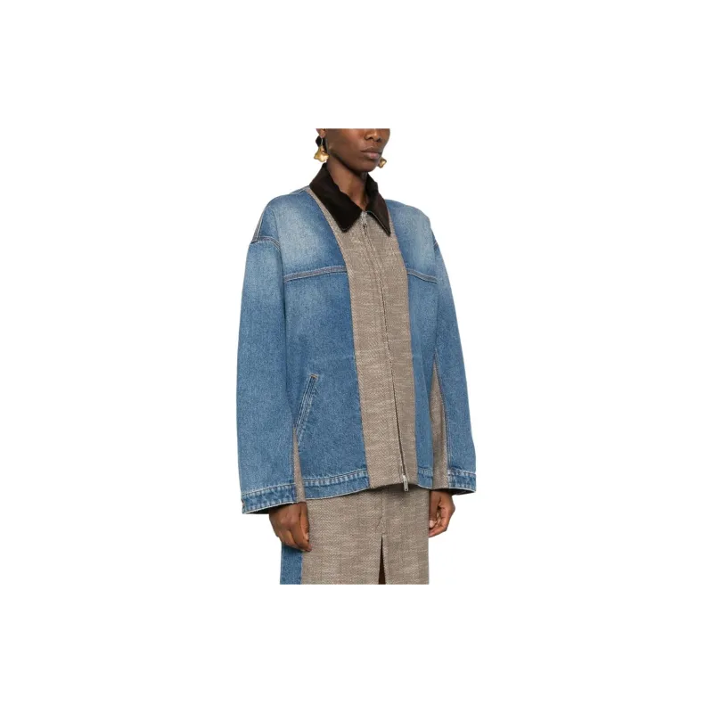 Stella McCartney Tweed Panelled Denim Jacket-3