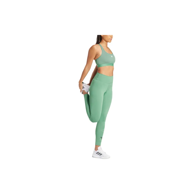 Adidas Women's Train Essentials Brand Love 7/8 Leggings Preloved Green-3
