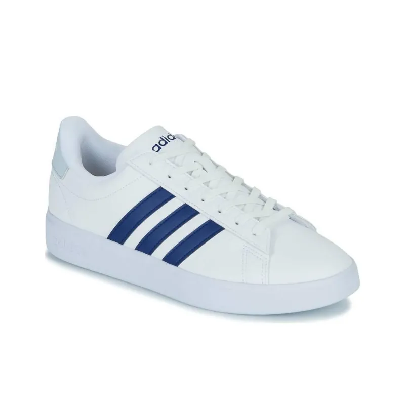 Adidas GRAND COURT Anti-Slip Wear-Resistant Low-Top Skateboard Shoes Men's White Blue-2