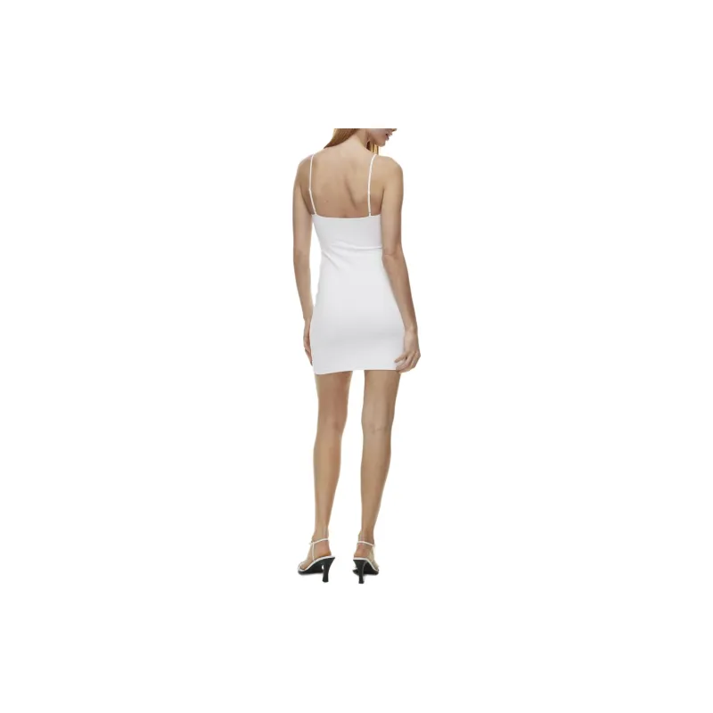ARITZIA Contour Squareneck Cami Mini Dress Slip Dresses Women's White/White-3