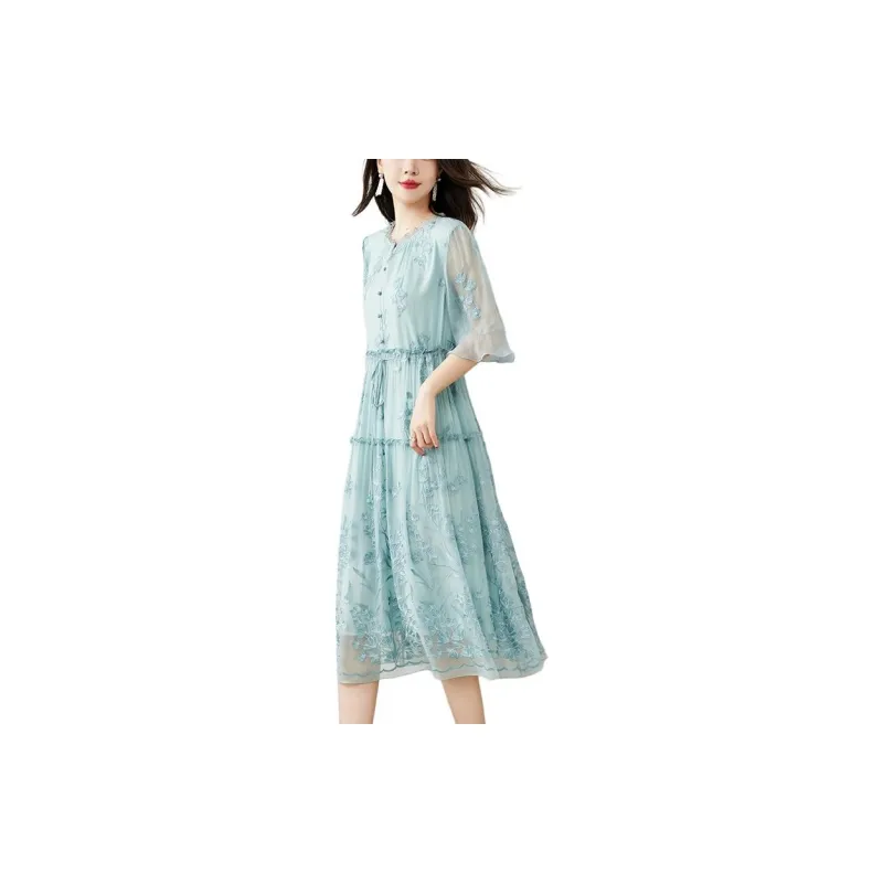 Yi Mengyuan Long Sleeved Dresses Women's-9