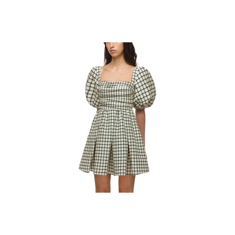 Self portrait Short Sleeved Dresses Women's Beige Yellow-2