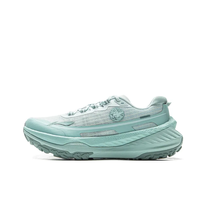 LiNing Di Lu V2 Cushioning, Slip Resistant, Abrasion Resistant, Rebound Low Top Trail Running Shoes Women's Cyan-0