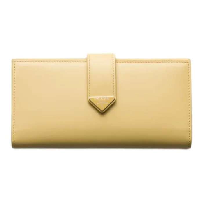 PRADA Leather Wallet Tubas Women's Vanilla-0