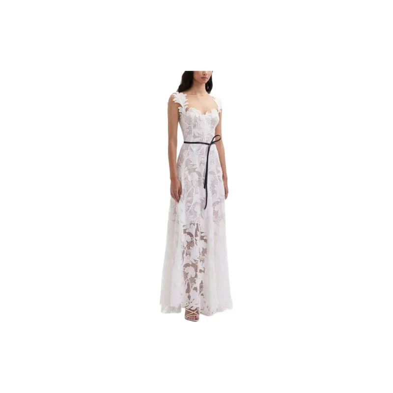 Oscar De La Renta Guipure Lace Sleeveless Gown-1