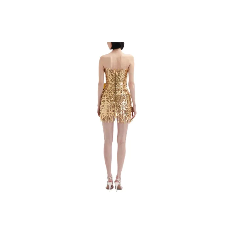Oscar De La Renta Lattice-embroidered Cut-out Minidress-2