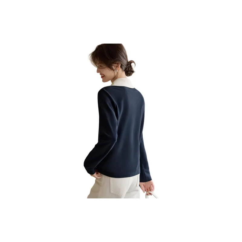 XWI T Shirt Women's Navy Blue & Ecru-1