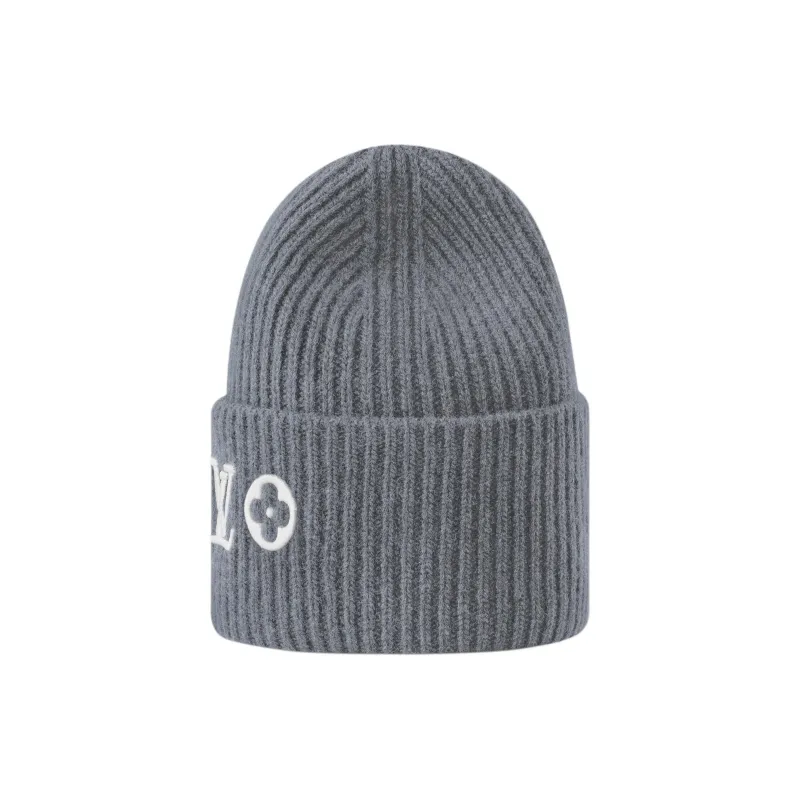 LOUIS VUITTON Sheep Wool Beanies Women's Gray-0