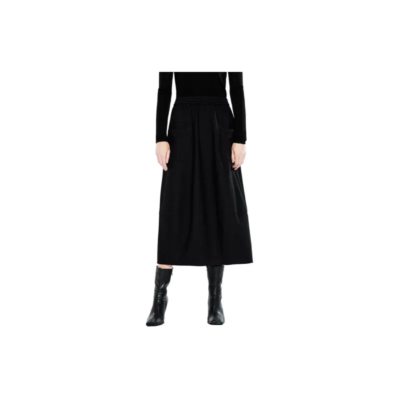 COVERINS Casual Long Skirt Women's Black-1