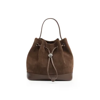 LA FESTIN Cow Split Leather Bonded Fabric Handbag Regular Women's Caramel Brown