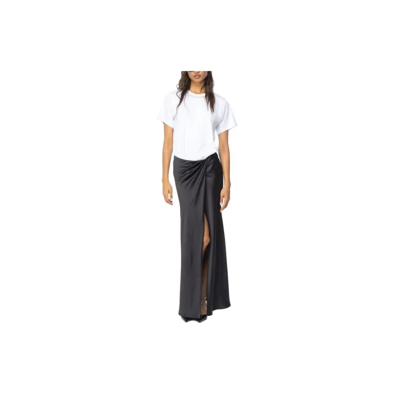 PINKO FW23 T-Shirt Con Ricamo Shiny T-Shirt Women's White-1
