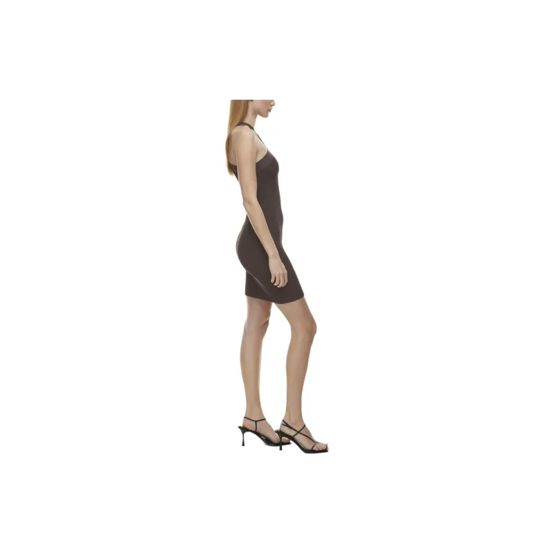 ARITZIA Babaton Sculpt Knit Criss Cross Dress Sleeveless Dress Women's Rich Mocha Brown/Deep Mocha Brown-4