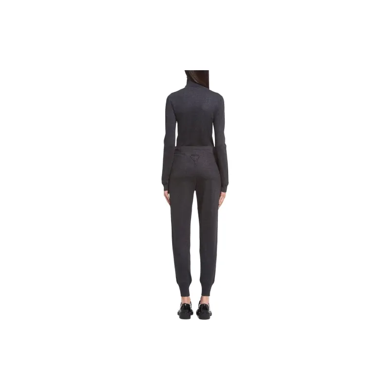 PRADA SS23 Knitted Sports Pants Women's Black-2