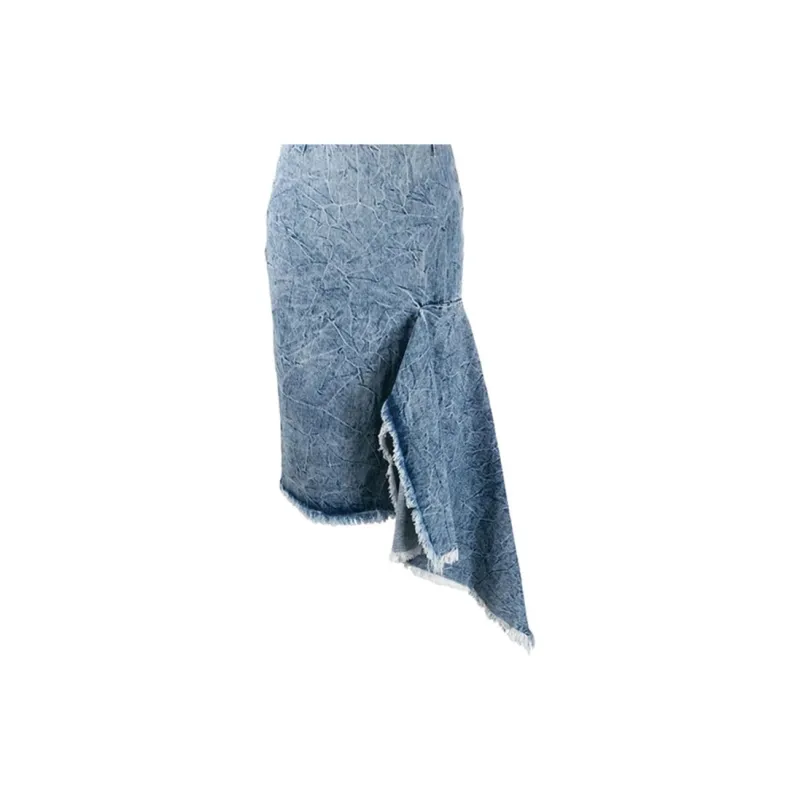 Balenciaga Denim Short Skirts Women's Blue-4