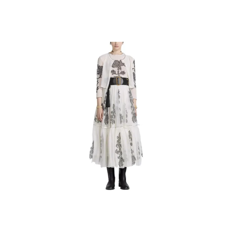 DIOR FW22 Casual Long Skirt Women's White-2