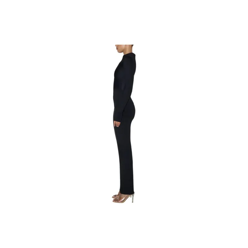 Khy SS24 DROP 009 Smooth Stretch Ruched Maxi Dress Long-Sleeved Dresses Women's Black-4