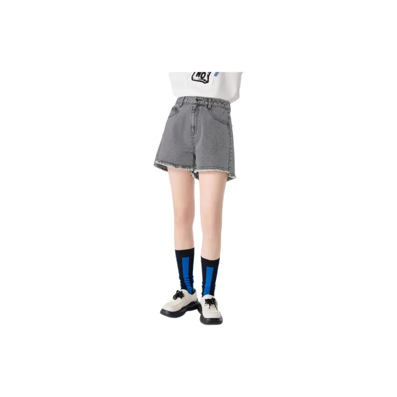 EICHITOO Denim Shorts Women's Light Gray-2