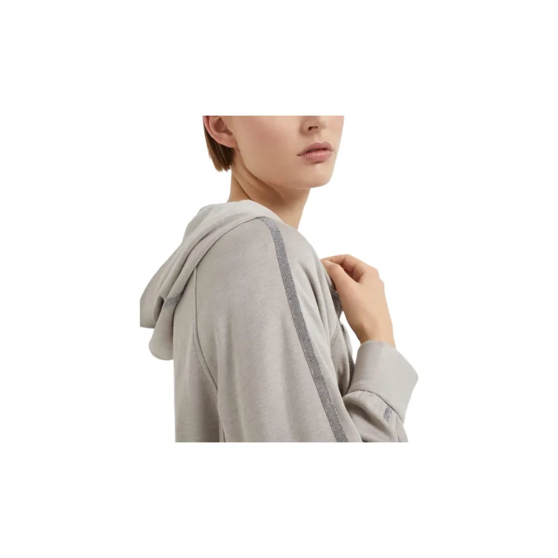 Brunello Cucinelli Trim Embellished Zipped Hoodie-4